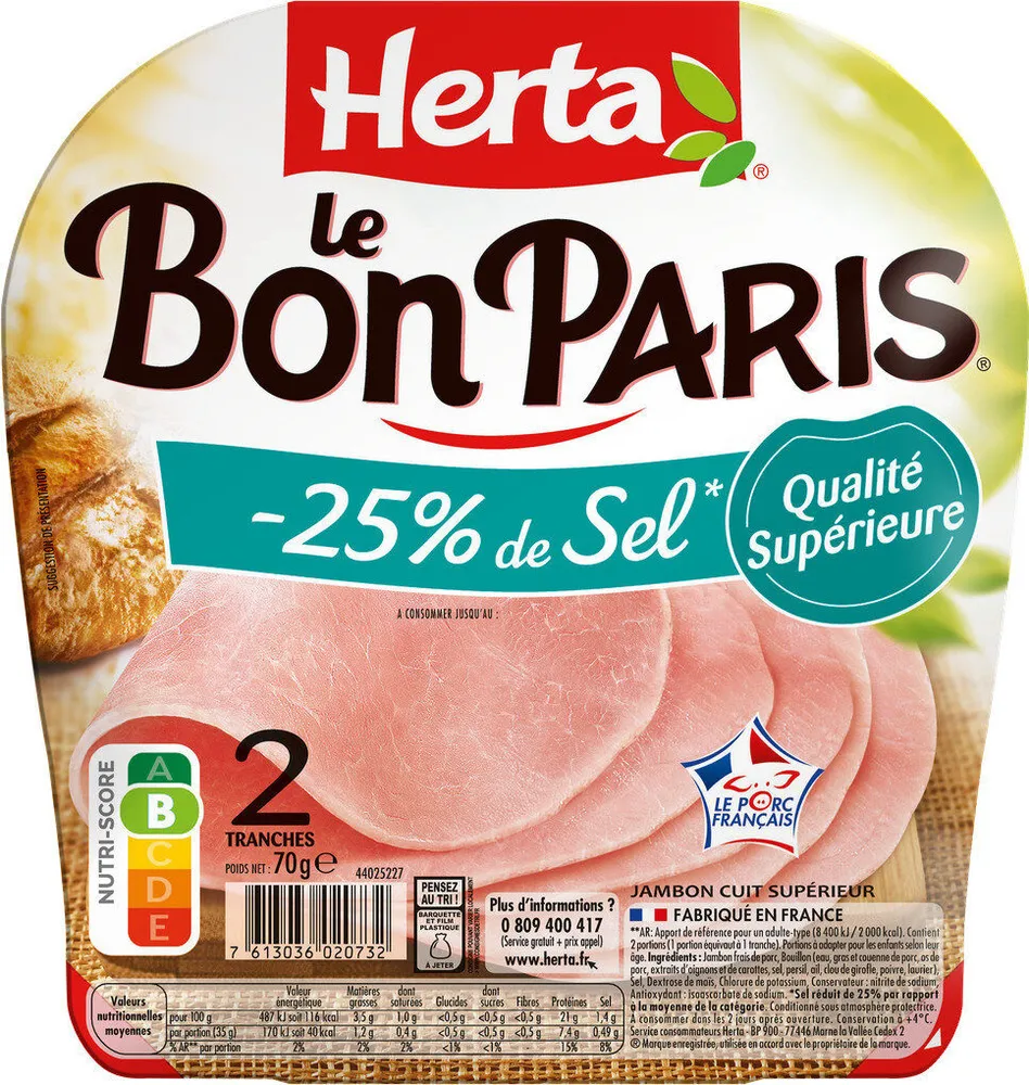 LE BON PARIS jambon -25% de sel