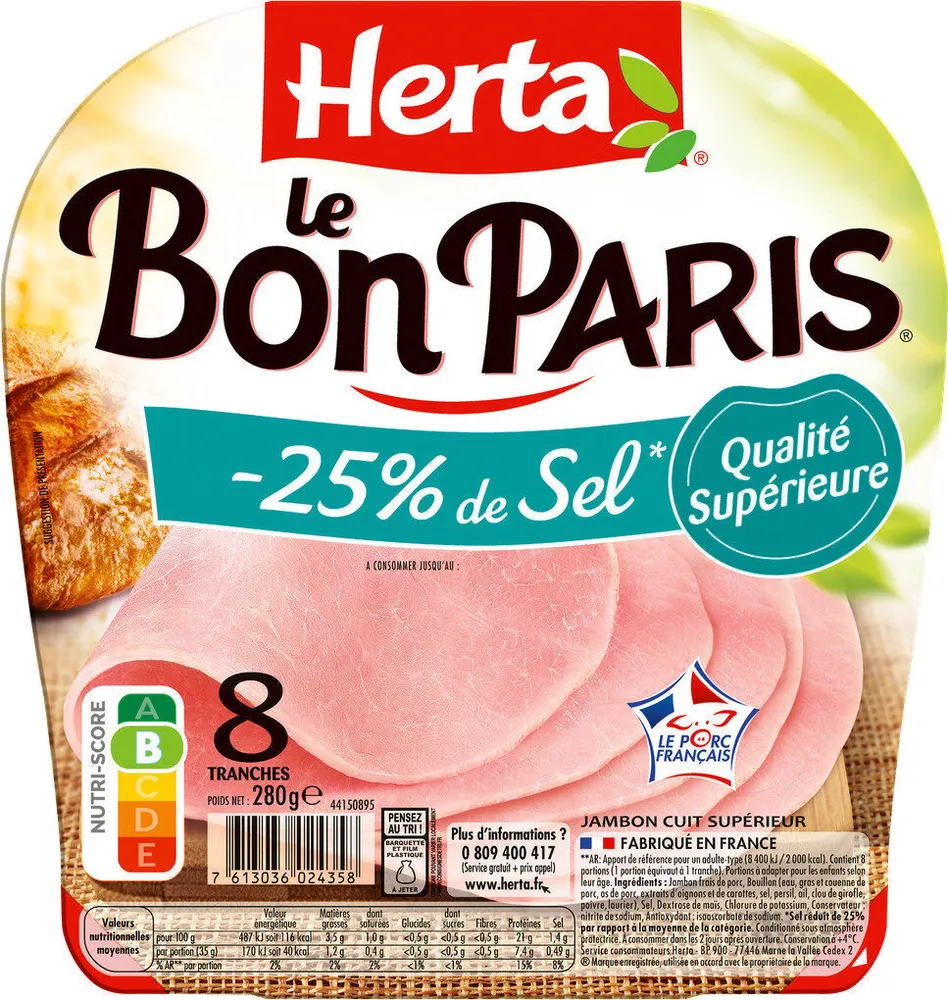 Le Bon Paris Jambon -25% de Sel