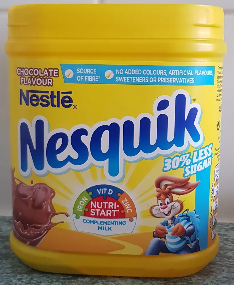 Nesquik® 30% Less Sugar Chocolate Milkshake Powder 450g Tub