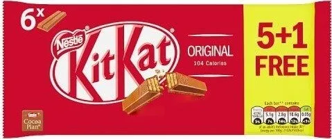 Kat 2 Finger Milk Chocolate Biscuit Bar 5+1 Pack