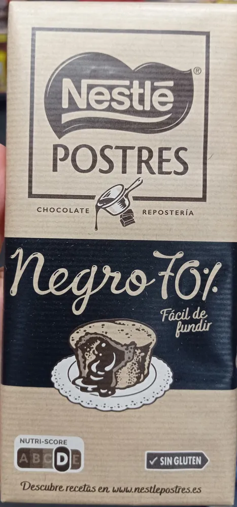 Chocolate negro 70% fácil de fundir
