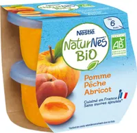 Compotes bébé bio pomme pêche abricot