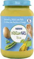 Potito de guisantes con patata y pollo