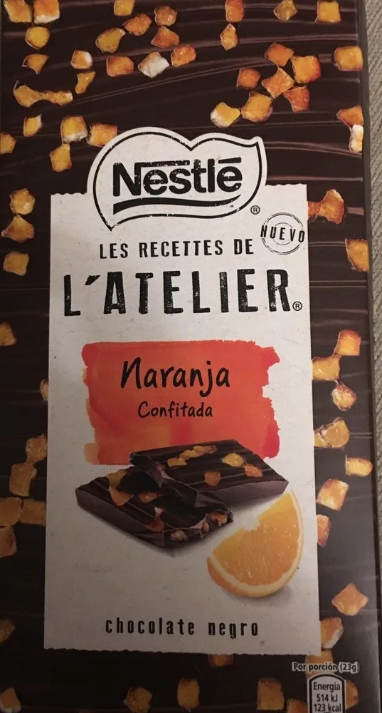 Les Recettes de l'Atelier, chocolate negro con naranja confitada
