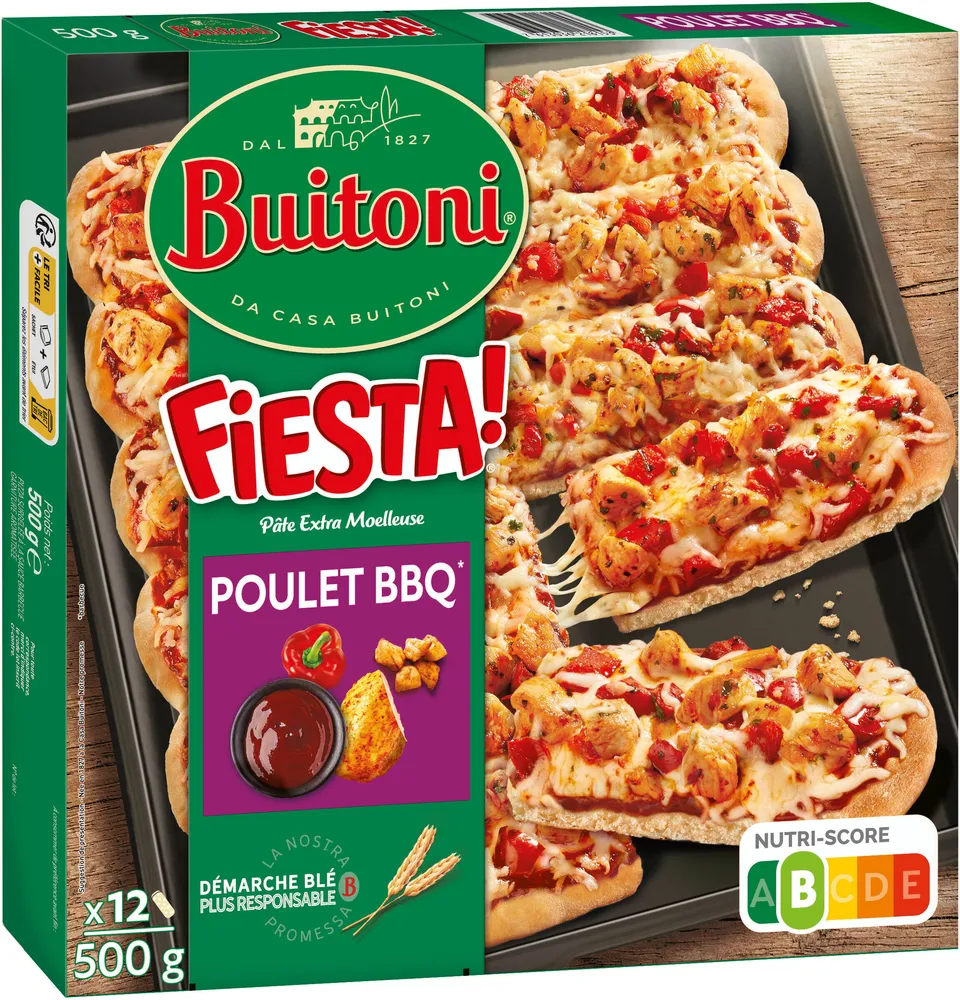 BUITONI FIESTA pizza surgelée Poulet Barbecue 500g