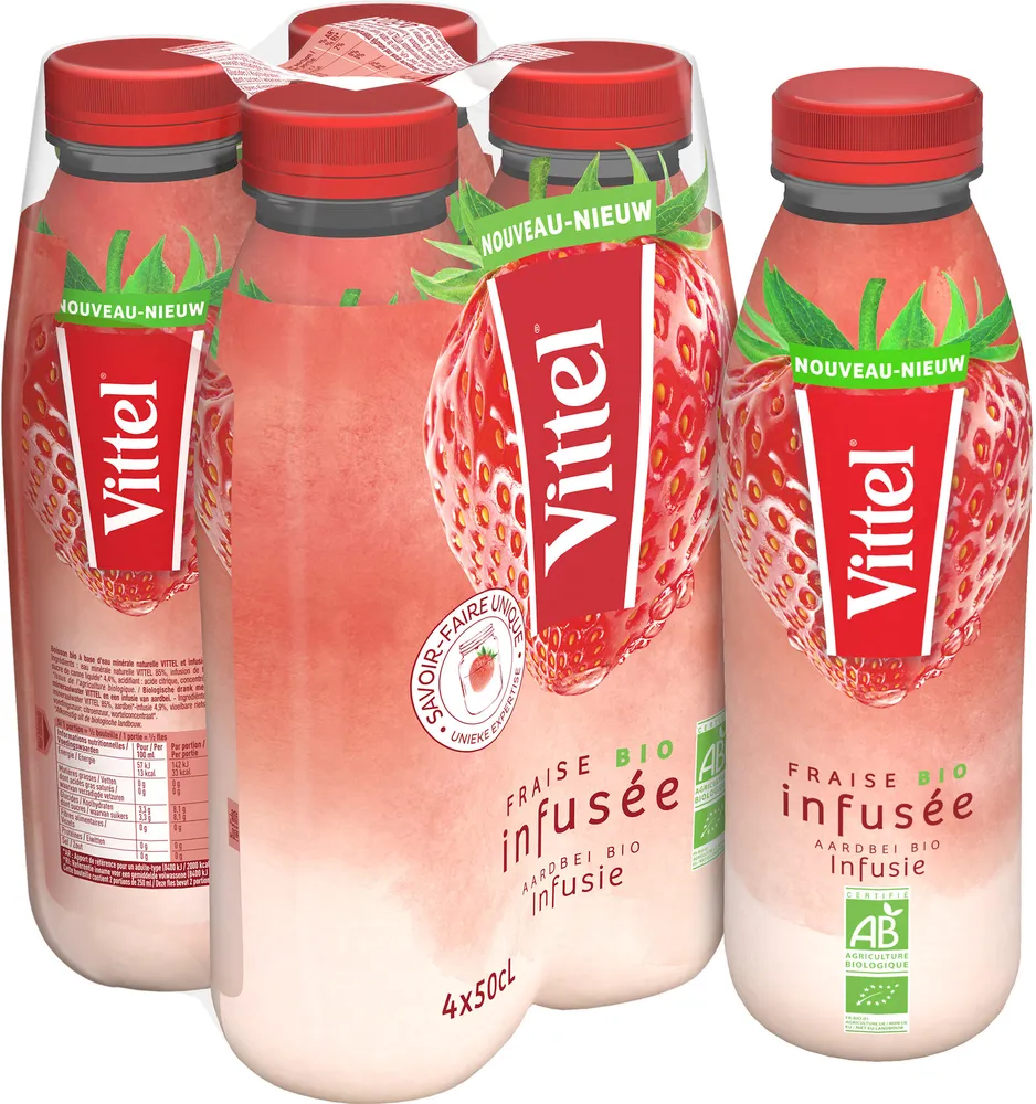 VITTEL & Fruits BIO infusés - Fraise 4 x 50cl