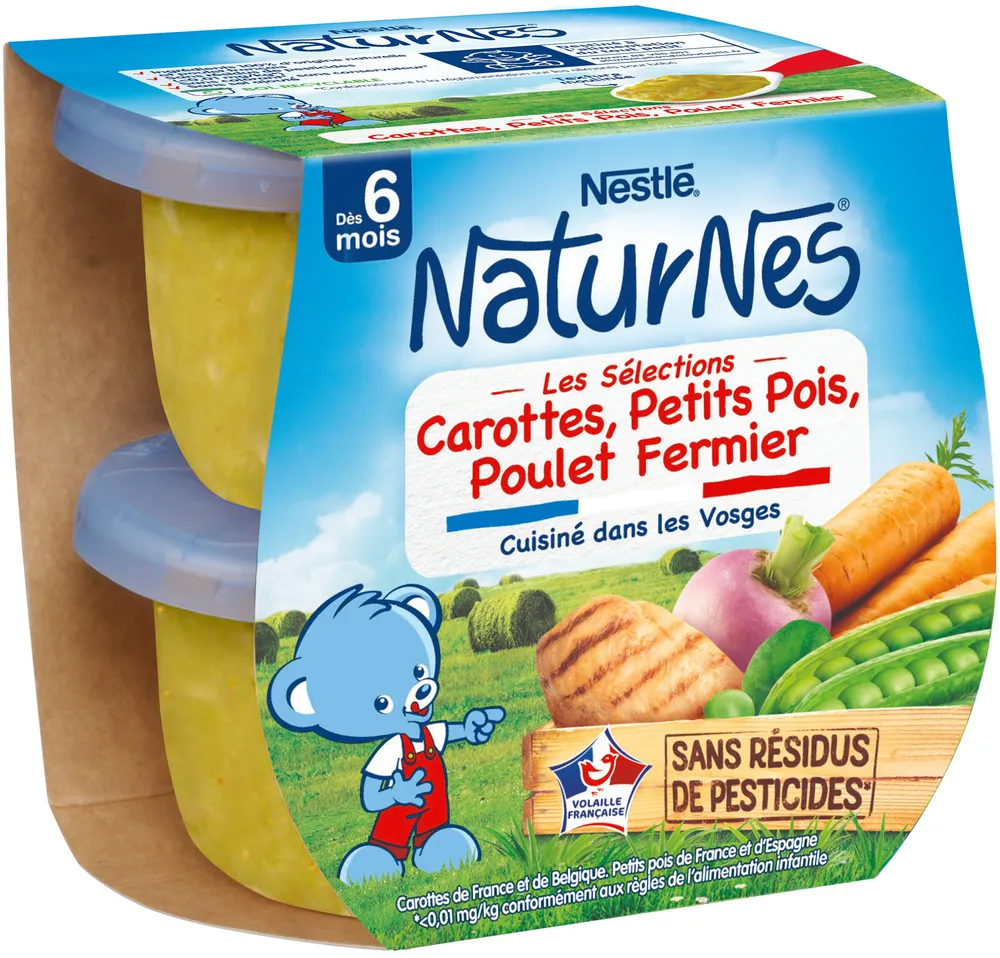 NESTLE NATURNES Les SélectionsLégumduMarché,PouletFermie2x200gdès6mois