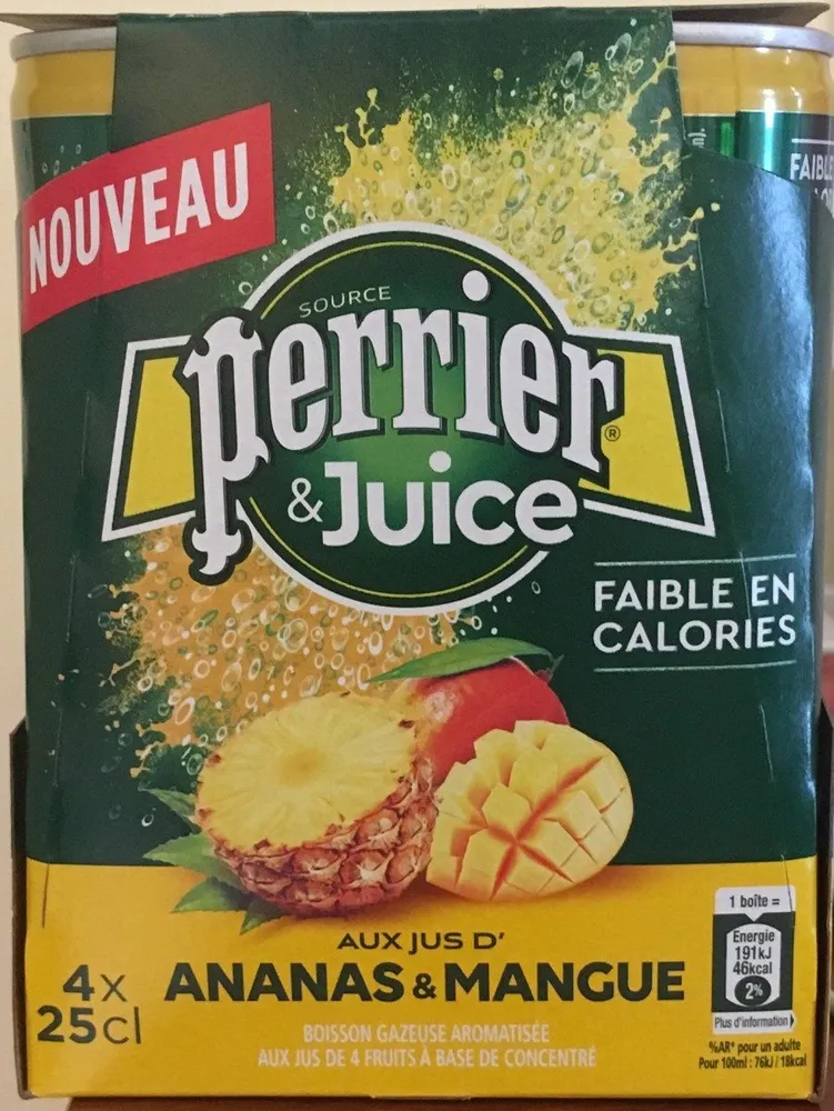 Perrier juice ananas mangue
