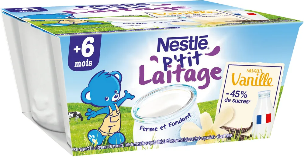NESTLE P'TIT LAITAGE Vanille 4 x 100g