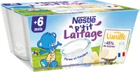 NESTLE P'TIT LAITAGE Vanille 4 x 100g