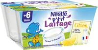 NESTLE P'TIT LAITAGE Saveur Citron 4 x 100g