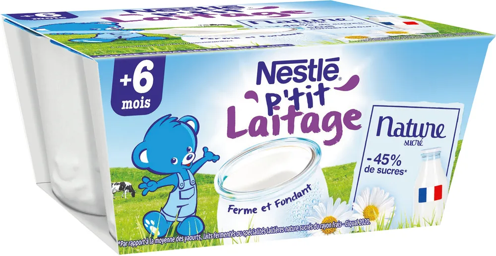 NESTLE P'TIT LAITAGE Saveur Nature 4 x 100g
