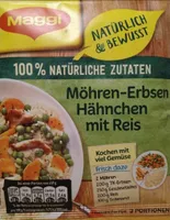 Möhren-Erbsen Hähnchen mit Reis