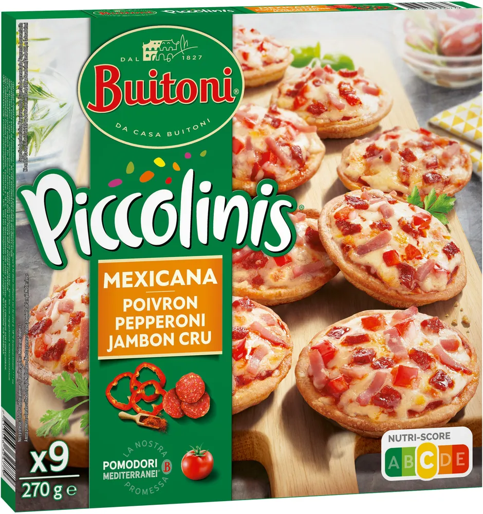 BUITONI PICCOLINIS Mini-Pizzas Surgelées Mexicana 270g (9 pièces)
