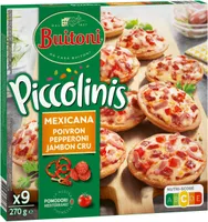 BUITONI PICCOLINIS Mini-Pizzas Surgelées Mexicana 270g (9 pièces)