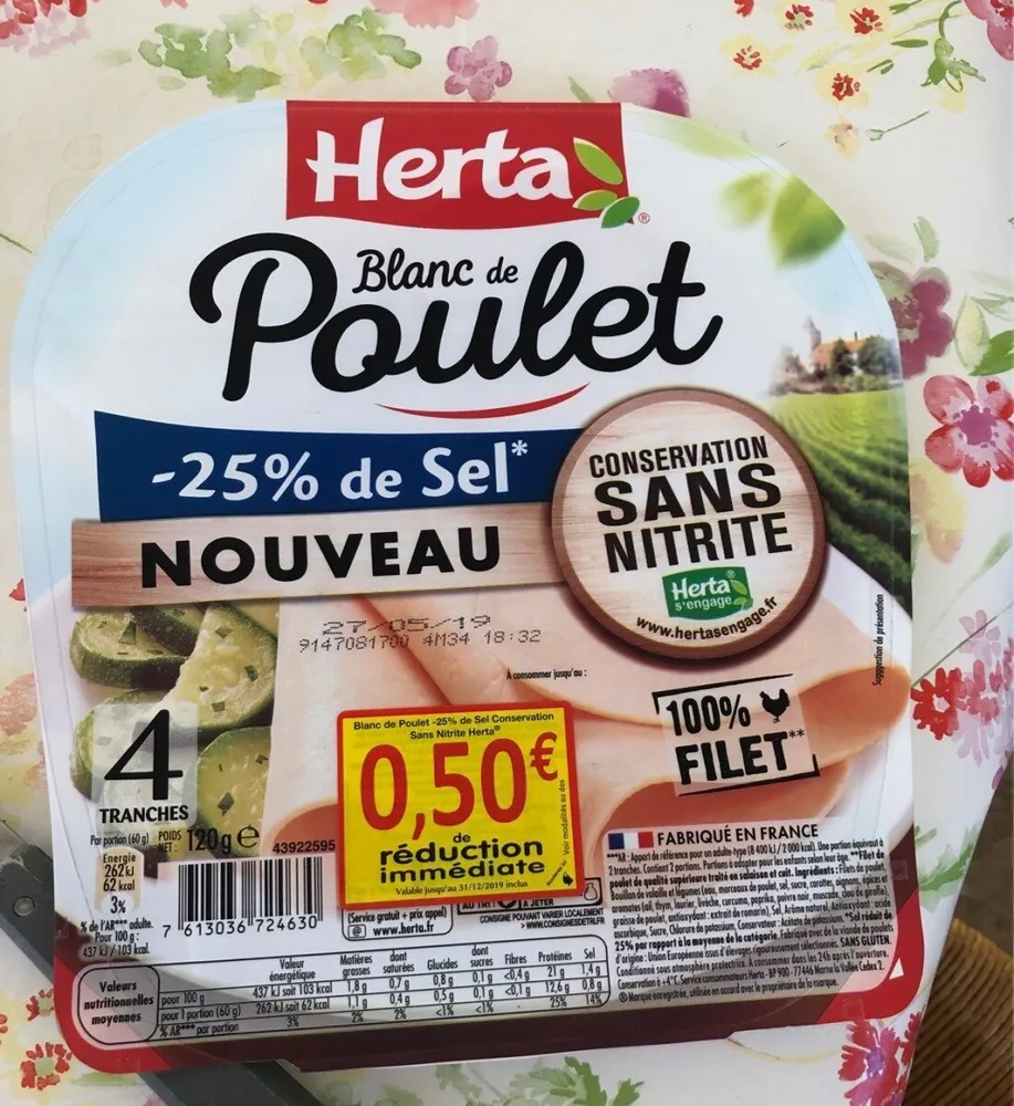 Blanc de poulet -25% de sel