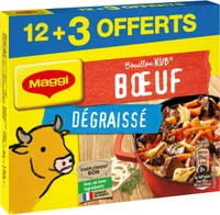 MAGGI Bouillon KUB Bœuf Dégraissé x12+3 cubes Offerts