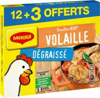 MAGGI Bouillon KUB Volaille Dégraissé x12+3 cubes Offerts
