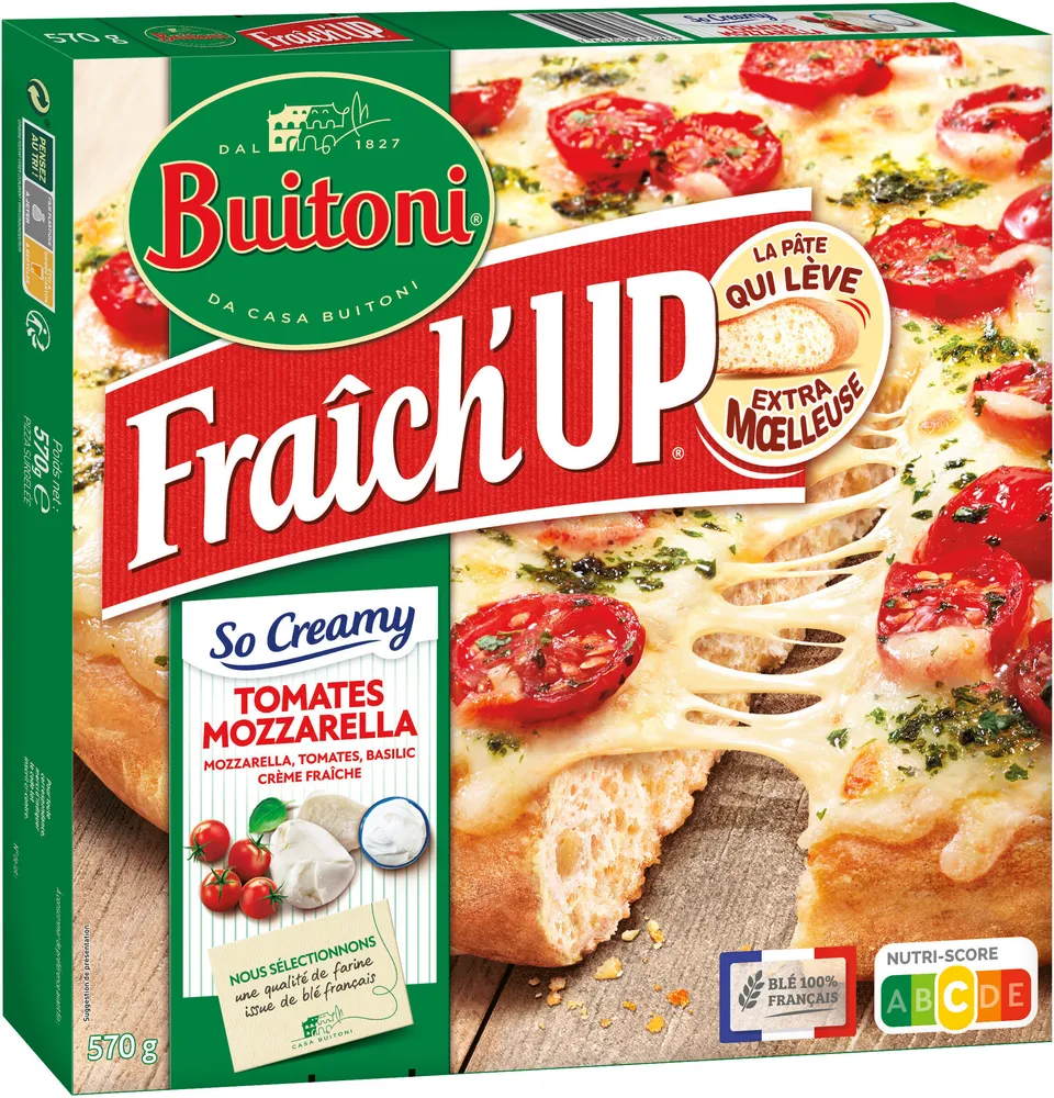 BUITONI FRAICH'UP SO CREAMY Pizza Surgelée Mozzarella TomatBasilic570g