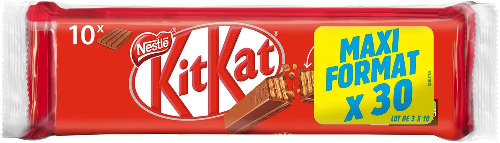 KITKAT 4 Finger Barre au chocolat au Lait, 41,5g en lot de 30, format promotionnel
