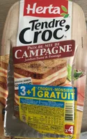 Tendre Croc' Pain de mie de Campagne Jambon Fumé & Fromage (3+1 gratuit)