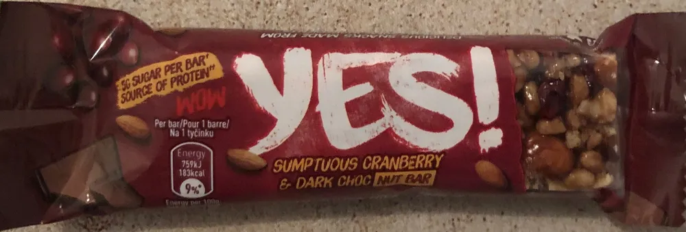 Barre Cranberrys et Chocolat Noir