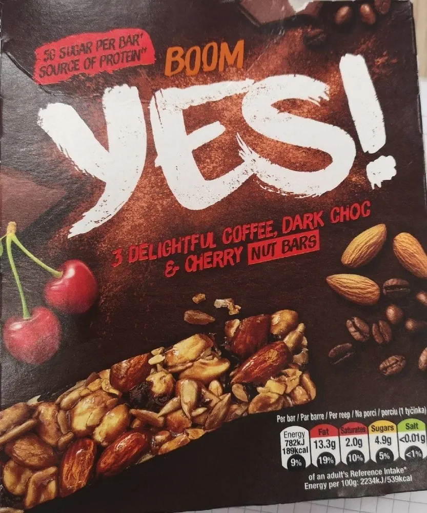 Yes! Coffee Dark Choc and Cherry Snack Bar 3 Pack