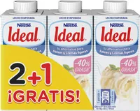 Leche evaporada parcialmente desnatada + gratis