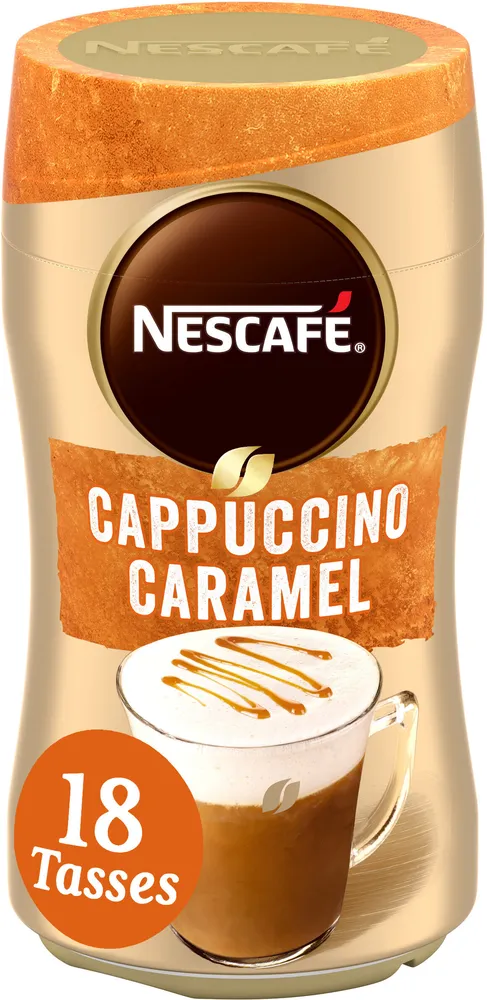 NESCAFÉ Cappuccino Caramel, Café soluble, Boîte de 306g