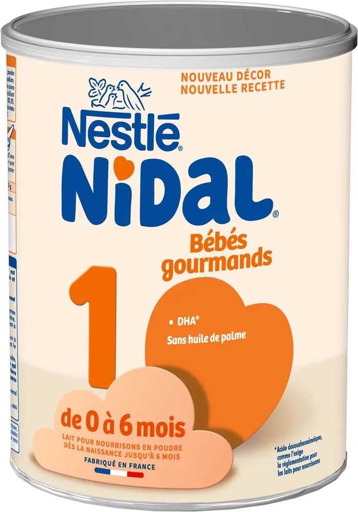 NESTLE NIDAL 1 Bébés Gourmands Lait inf 1er âge 800g dès la Naissance