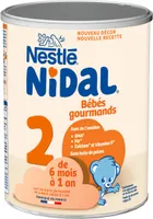 NESTLE NIDAL 2 Bébés Gourmands Lait de suite 2ème âge 800g de 6 mois à 1 an