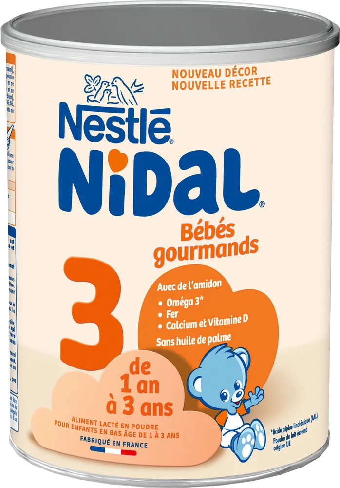 NESTLE NIDAL 3 Bébés Gourmands Lait de Croissance 800g dès 1 an
