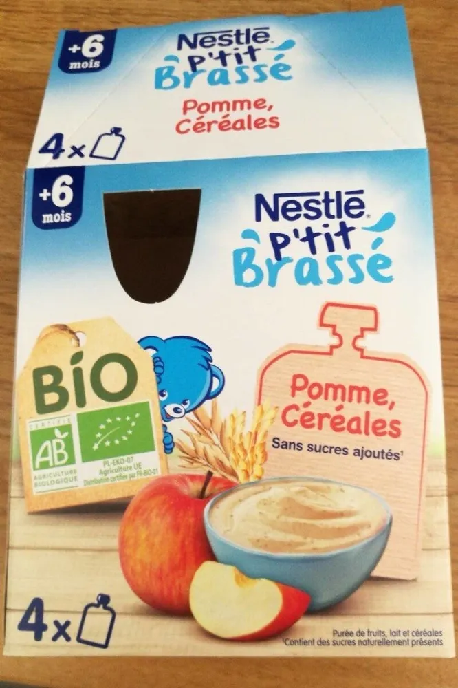 Nestlé p'tit brassé - pomme, céréales