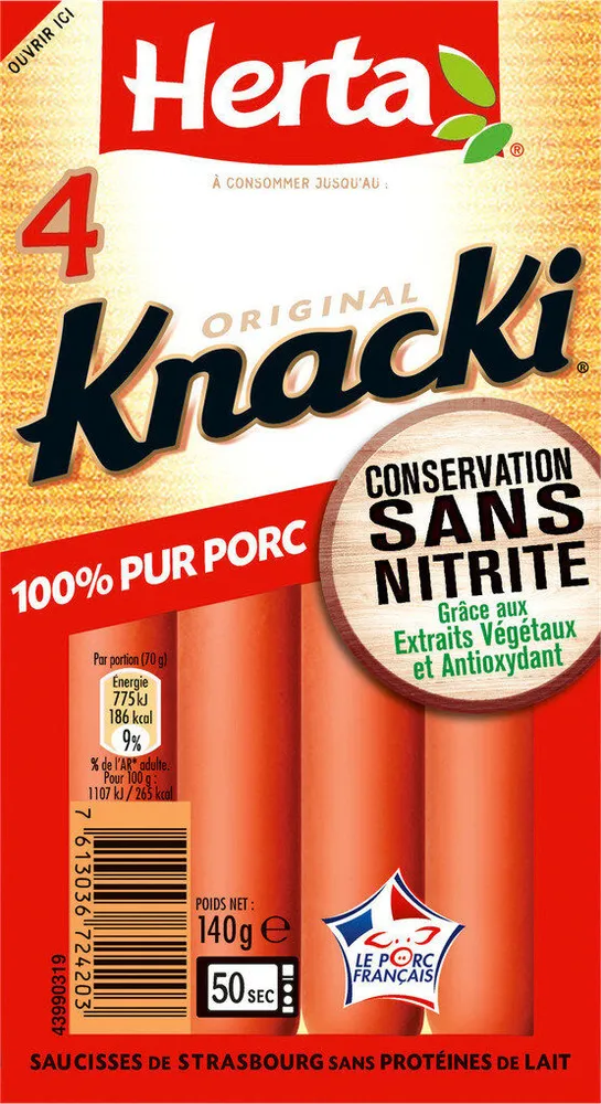 KNACKI Pur porc conservation sans nitrite