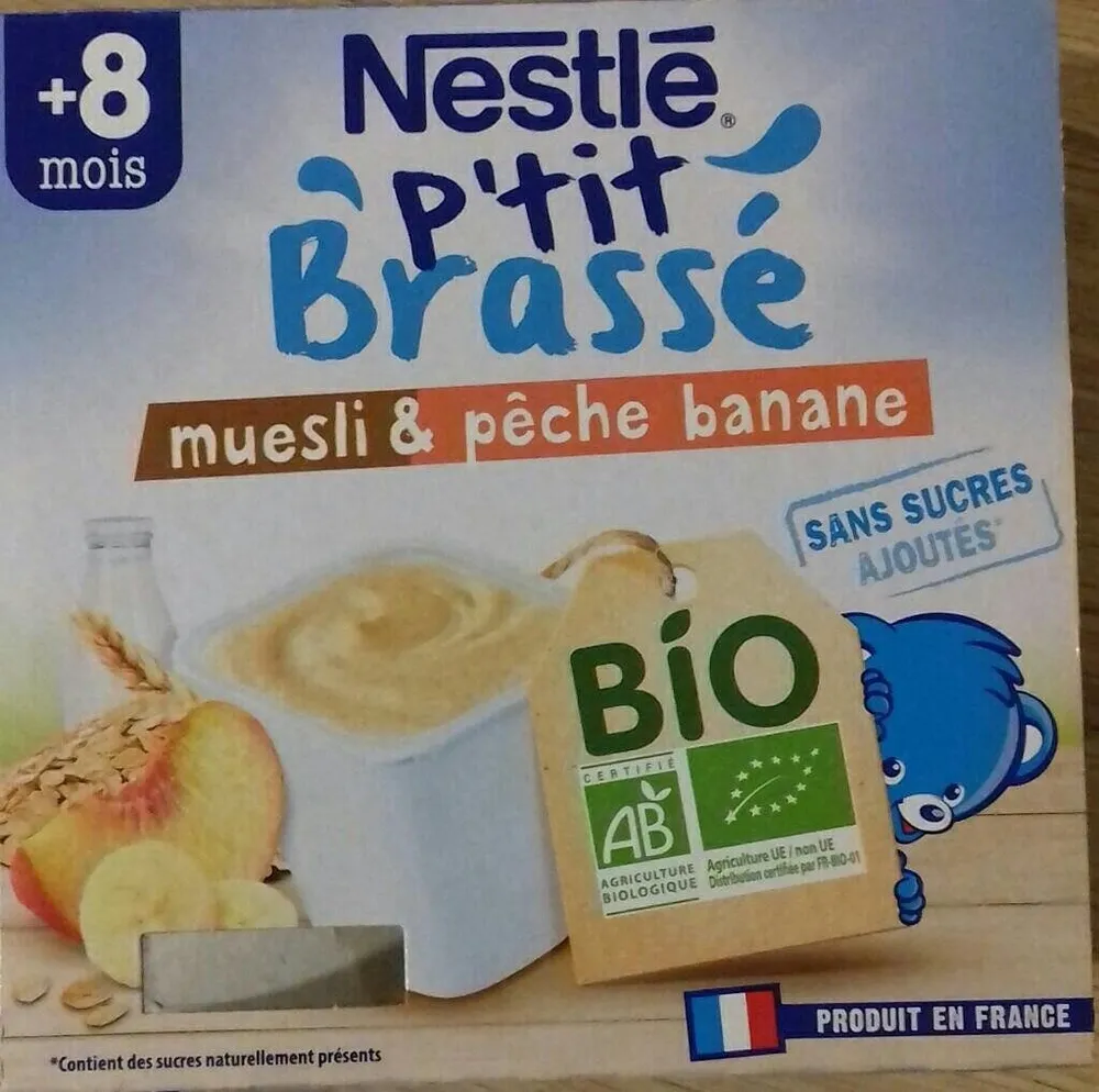 Ptit brassé muesli & pêche banane