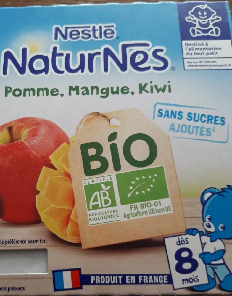 Natures pomme, mangue, kiwi