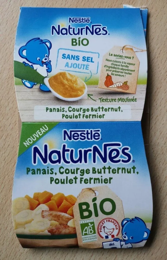 NaturNes Bio Panais, Courge Butternut, Poulet Fermier