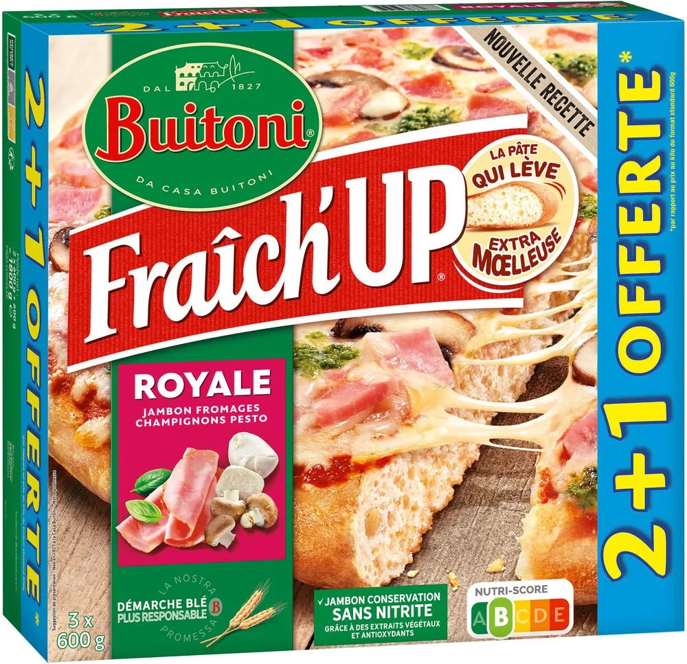 BUITONI FRAICH'UP Pizza Surgelée Royale 1800g 2+1 offerte