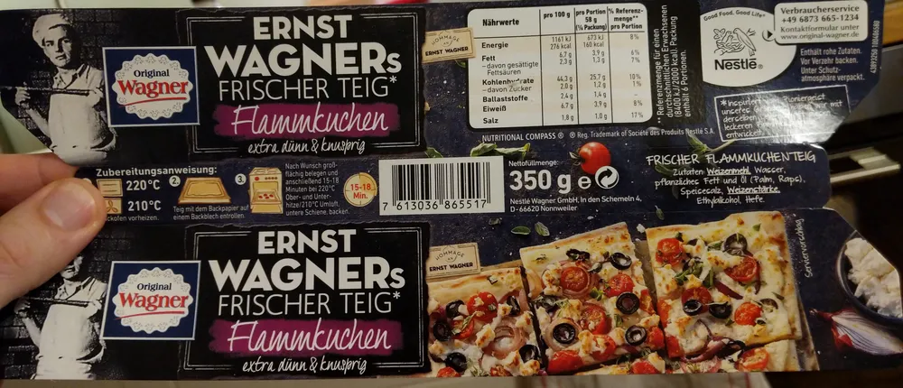 Ernst Wagners Frischer Teig Flammkuchen