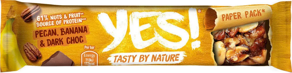 YES ! Barre chocolat noir banane et pécan