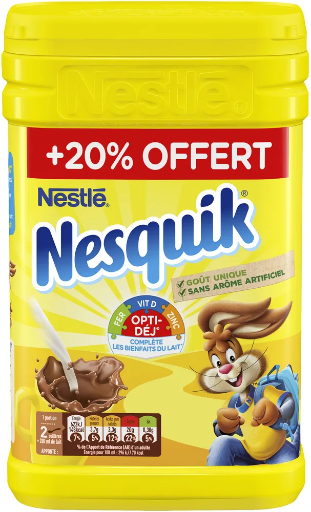 NESQUIK Poudre Cacaotée Boite 6 x (1kg+20% OFFERT)