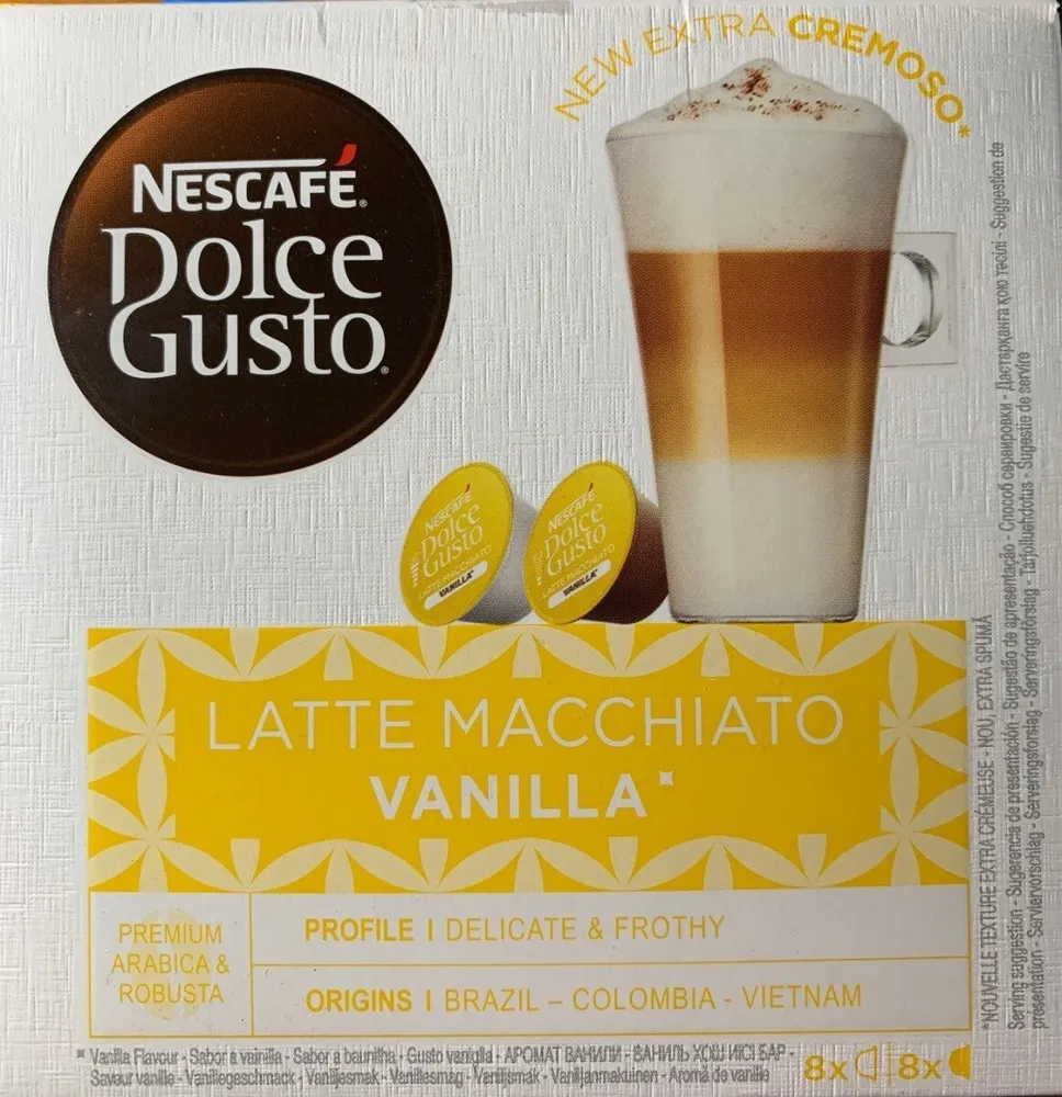 Cáspulas de Café Latte Macchiato Vainilla