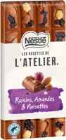 NESTLE L'ATELIER Tablette Chocolat lait raisins - 170g