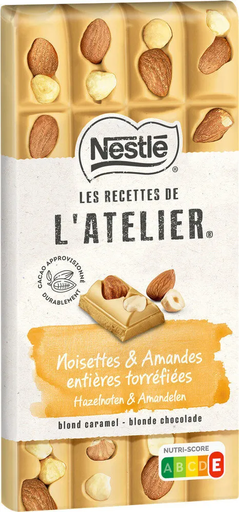 L'ATELIER chocolat blond noisettes amandes
