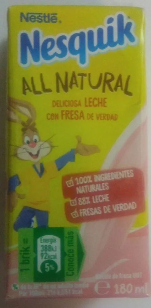 Nesquik all natural batido de fresa