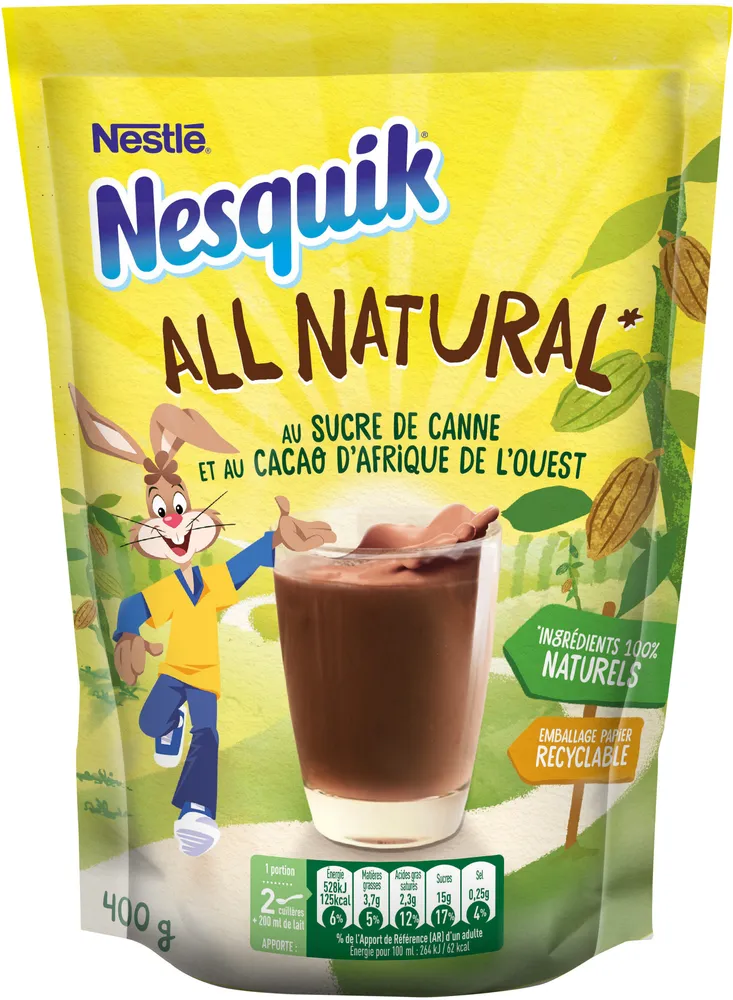 NESQUIK Instant Cocoa ALL NATURAL SUCRE CANNE 400g