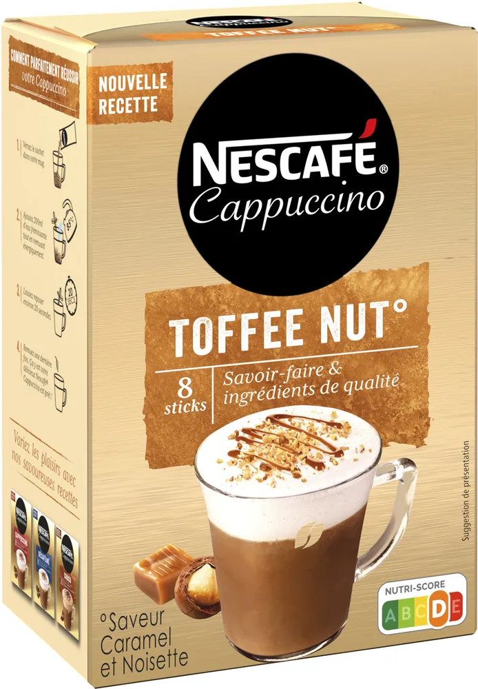 NESCAFE Cappuccino Toffee Nut Latte 8 Sticks 156g