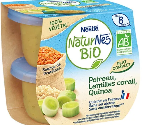 Poireau, lentilles corail, quinoa