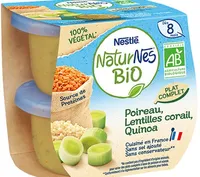 Poireau, lentilles corail, quinoa