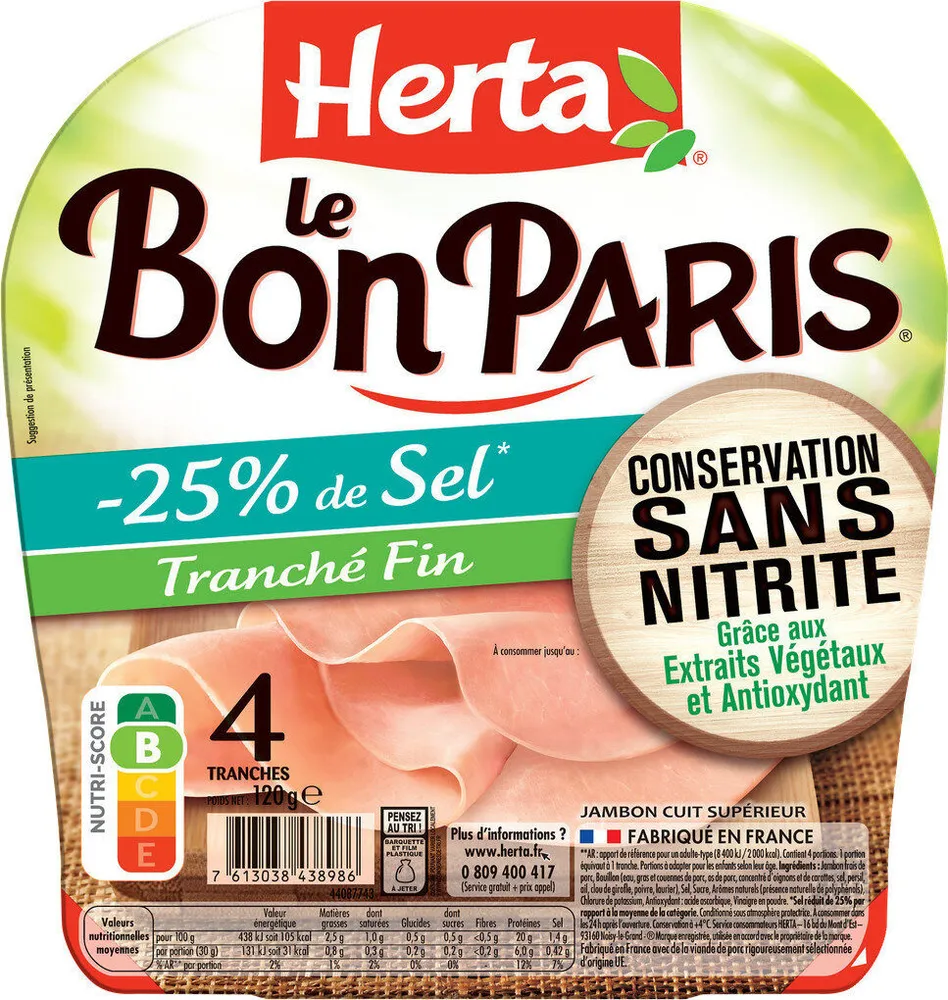 LE BON PARIS Jambon cons.ss nitrite sel réduit